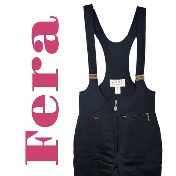 FERA INTERNATIONAL WOMEN’S VINTAGE 90s BLACK SNOW SKI BIB ONE PIECE STIRRUP, SIZ - Picture 4 of 14